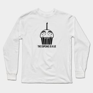 THE CUPCAKE IS A LIE - BLACK Long Sleeve T-Shirt